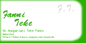 fanni teke business card